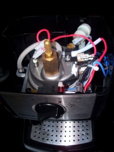 Espresso machine, open